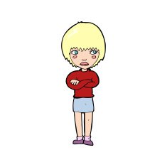 cartoon annoyed woman N281