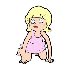 cartoon woman on all fours N31