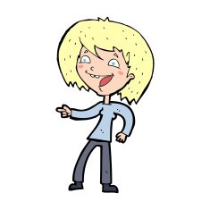cartoon woman laughing and pointing N15