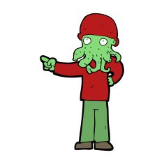 cartoon alien monster man N29