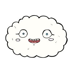 happy cartoon cloud N44