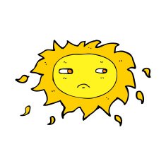 cartoon sad sun N16