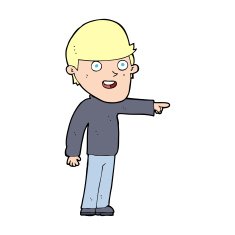 cartoon pointing man N154