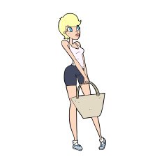 cartoon attractive woman shopping N16