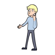 Cartoon Man Asking Question N115