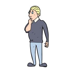 catoon curious man N7