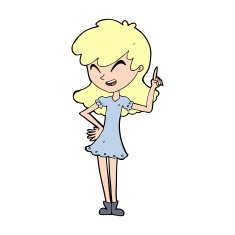 cartoon girl making point N16