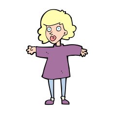 cartoon nervous woman N53