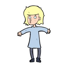 cartoon nervous woman N54