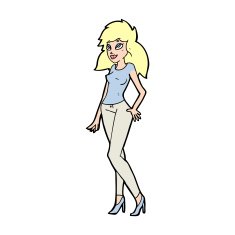 cartoon pretty woman N412