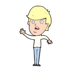 cartoon unhappy boy N87