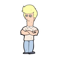 cartoon man with folded arms N46