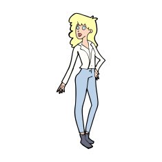 cartoon pretty woman N417