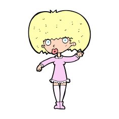 cartoon waving girl N17