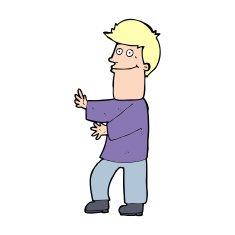 cartoon man gesturing N46