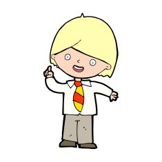 cartoon school boy answering question N72