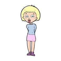 cartoon surprised woman N345