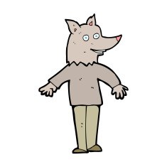 cartoon happy werewolf N11