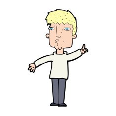 cartoon man raising point N13