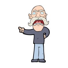 cartoon angry old man N226