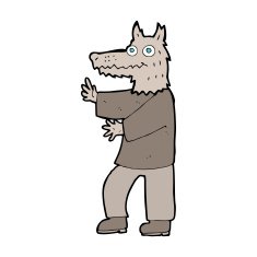 cartoon funny werewolf N30