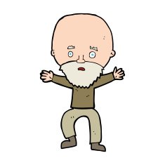 cartoon panicking old man N15