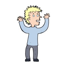cartoon excited boy N223
