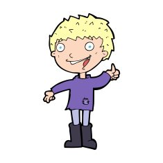 cartoon excited boy N224