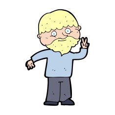 Cartoon Man Giving Peace Sign N87