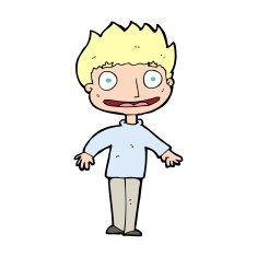 cartoon excited boy N225