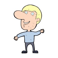 cartoon waving man N98