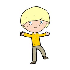 cartoon excited boy N226