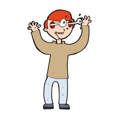 cartoon man with eyes popping out of head N15