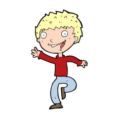 cartoon excited boy N227
