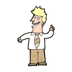 cartoon man with good idea N28