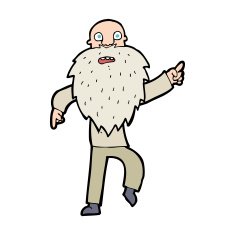 cartoon stressed old man N29