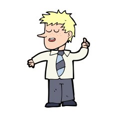 cartoon man with good idea N29