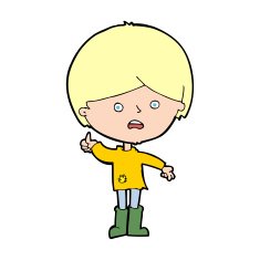cartoon unhappy boy N88