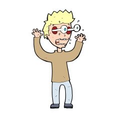 cartoon terrified man N412