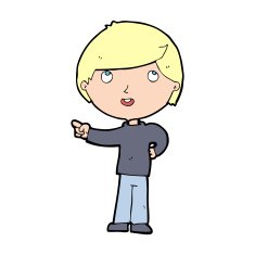 Cartoon Boy Pointing N48