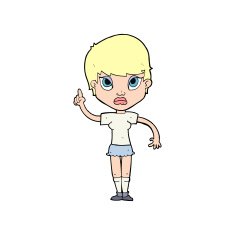 cartoon girl with idea N28
