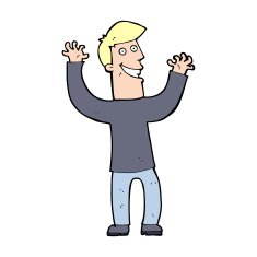cartoon excited man N153