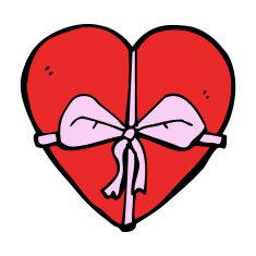 cartoon heart shaped present N14