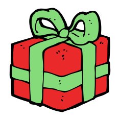 cartoon christmas present N79