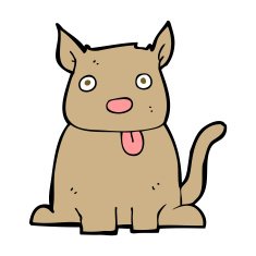 cartoon dog sticking out tongue N25