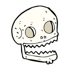 cartoon spooky skull N254