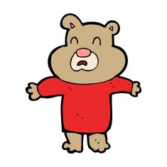 cartoon unhappy bear N6