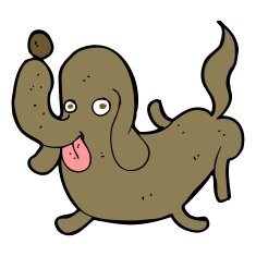 cartoon dog sticking out tongue N26
