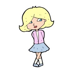 cartoon happy girl N146