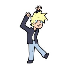 cartoon excited boy N228